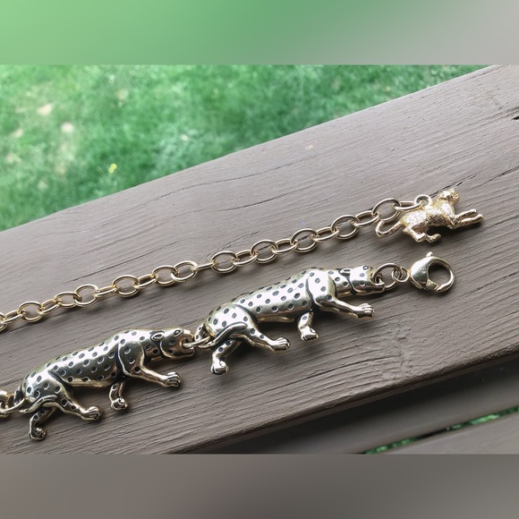 Gold Panther Cat Belt Lux Vintage - Picture 3 of 4